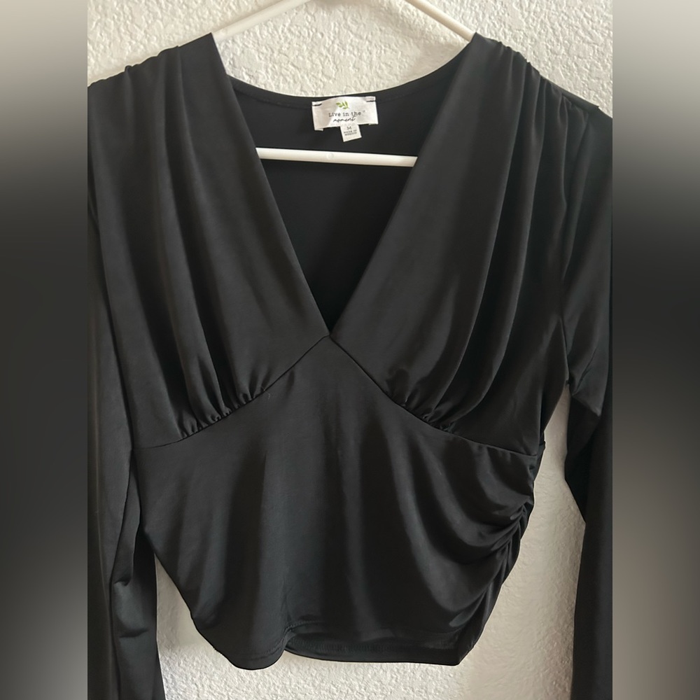 Long sleeve silk formal top
